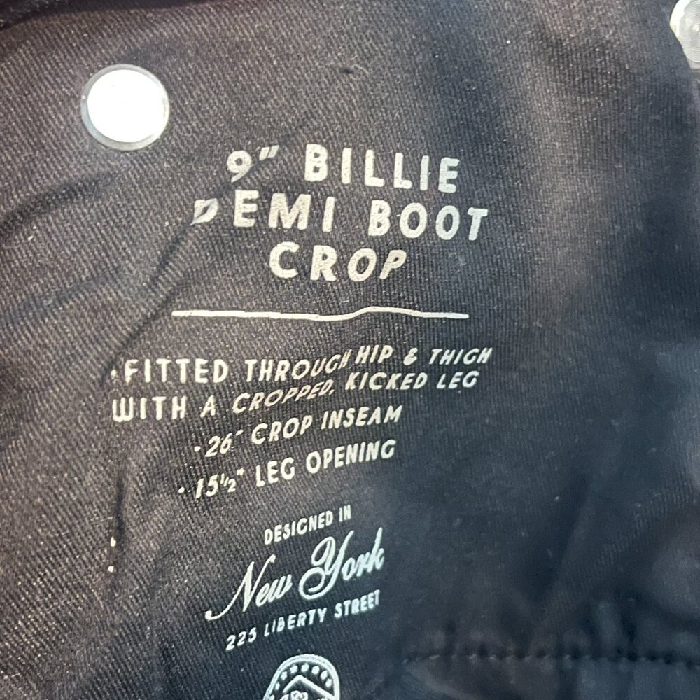 2/$30 J Crew 9 in Billie Demi Boot Crop Black High Waist Jeans 26 - Picture 6 of 6